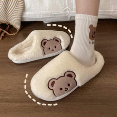 Bonitas pantuflas de piel de oso para mujer 