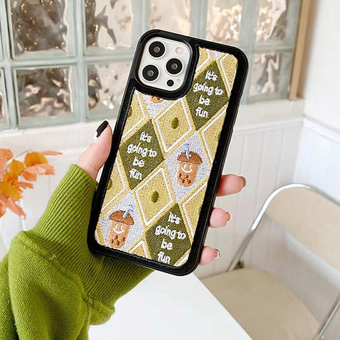 Funda para iPhone con diseño de rombos de bellota