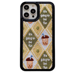 Funda para iPhone con diseño de rombos de bellota