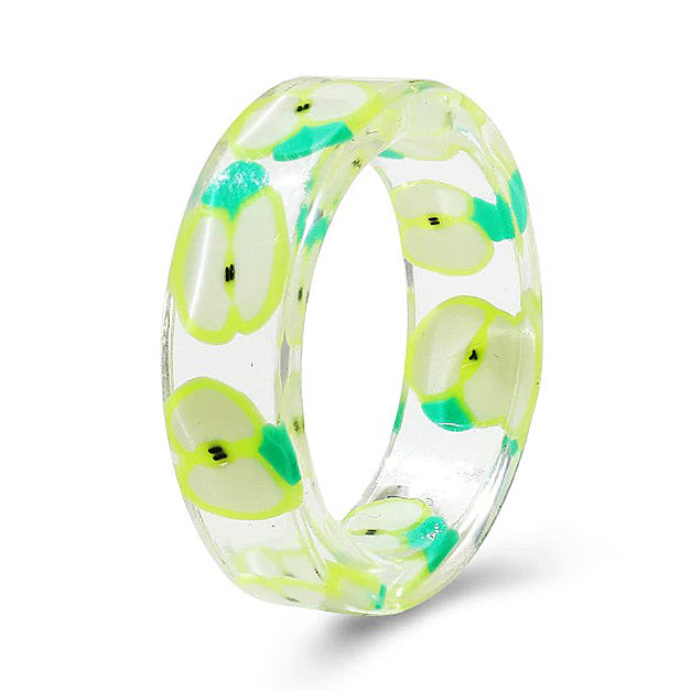 Anillo de fruta transparente estético 