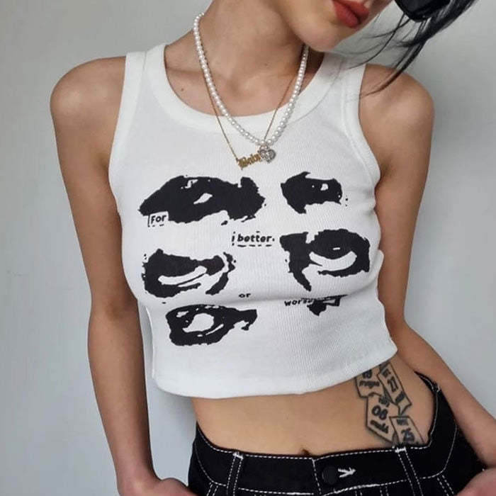 Camiseta sin mangas con ojos estéticos