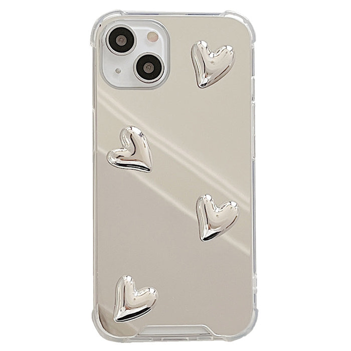 Funda para iPhone con espejo y corazón estético