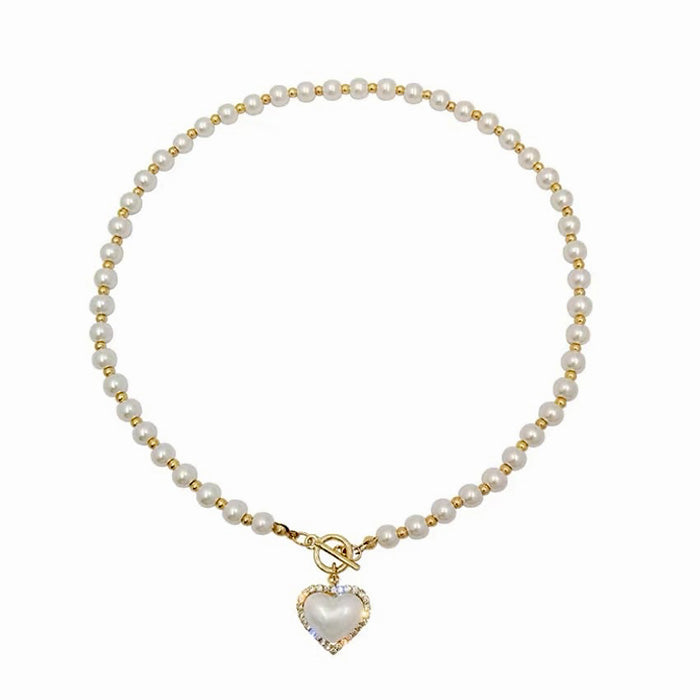 Aesthetic Heart Pearl Necklace