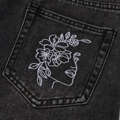 Aesthetic Outlines Embroidery Shorts