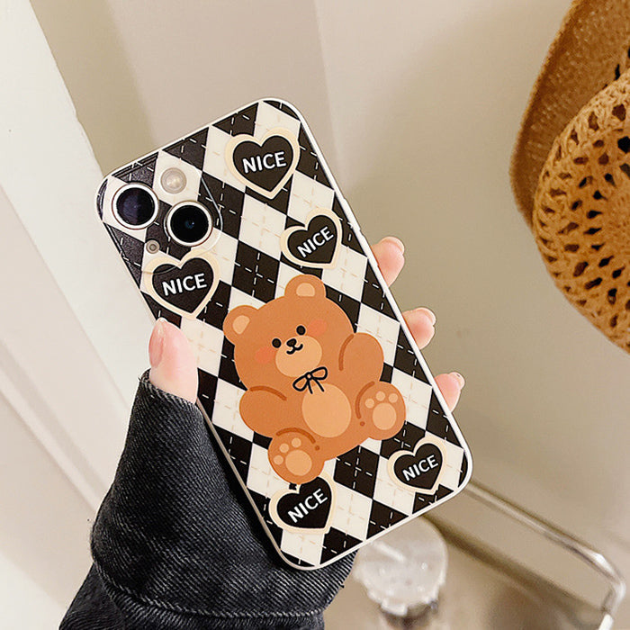 Funda para iPhone con diseño de oso Argyle