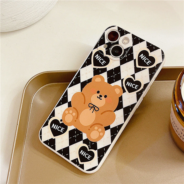 Funda para iPhone con diseño de oso Argyle