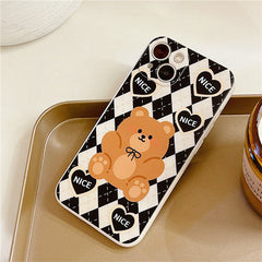 Funda para iPhone con diseño de oso Argyle