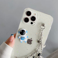 Funda transparente para iPhone con diseño de astronauta