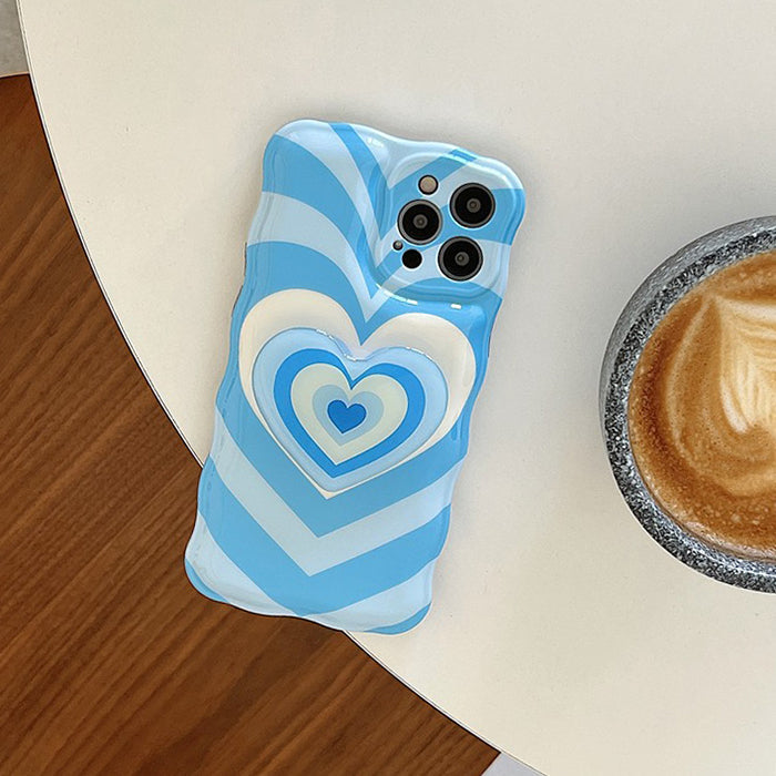 Funda para iPhone con corazón azul bebé