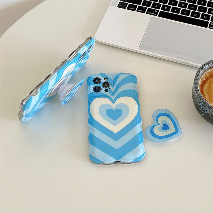 Funda para iPhone con corazón azul bebé