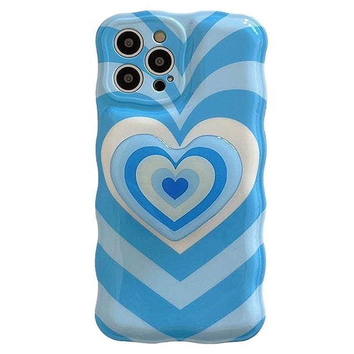 Funda para iPhone con corazón azul bebé