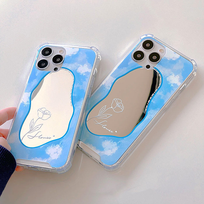 Funda para iPhone con espejo azul bebé