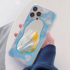 Funda para iPhone con espejo azul bebé