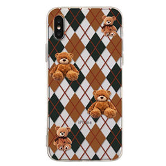 Funda para iPhone con estampado de rombos y osos