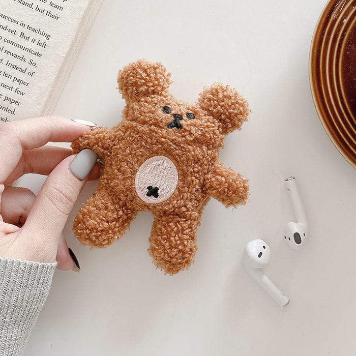 Estuche para AirPods con forma de oso de peluche