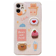 Funda para iPhone con osos y comida