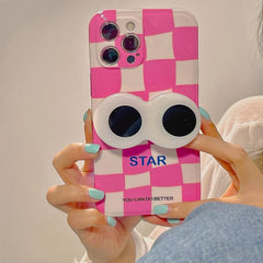 Funda para iPhone con cuadros de ojos grandes