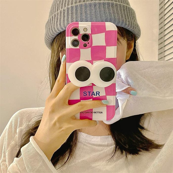 Funda para iPhone con cuadros de ojos grandes