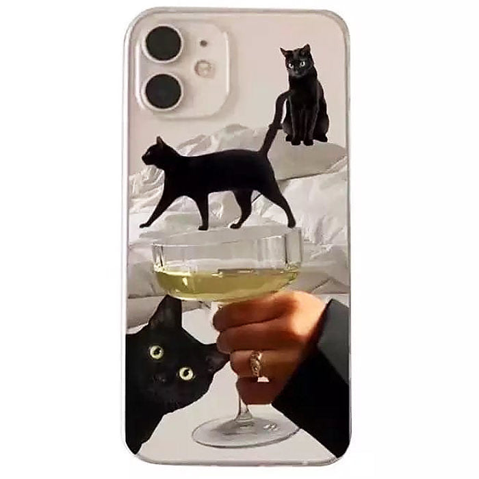 Funda para iPhone con gatos negros