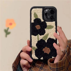 iPhone-Hülle mit Teddy-Muster und Blumenmuster