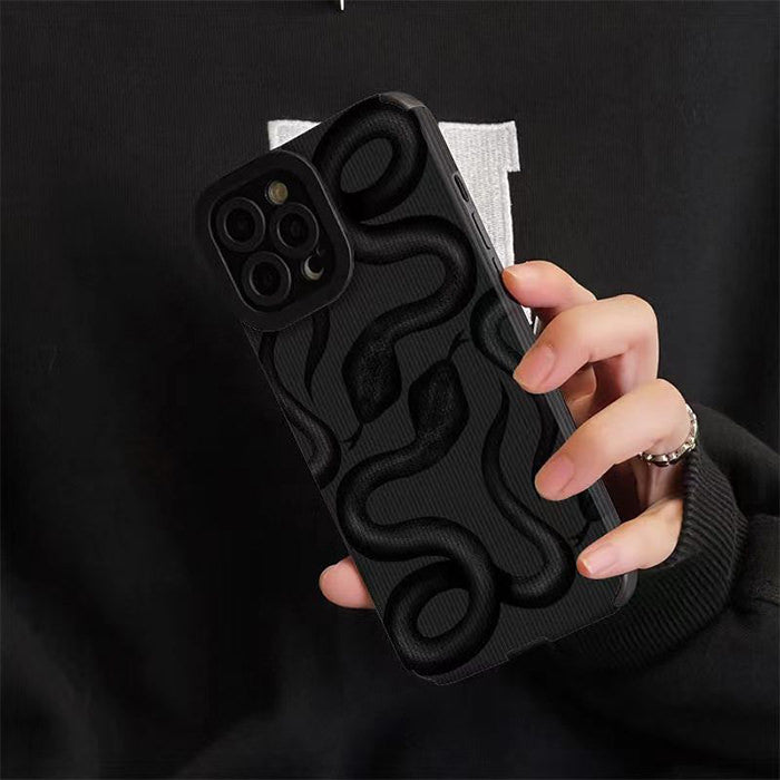 Funda para iPhone con diseño de serpiente negra