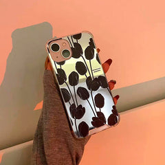 Funda para iPhone con tulipanes negros