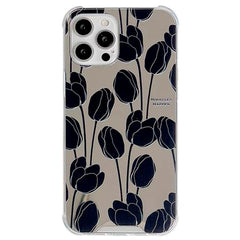 Funda para iPhone con tulipanes negros