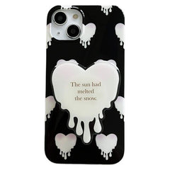 Funda para iPhone con corazón en blanco y negro