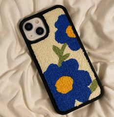 iPhone-Hülle mit Teddy-Motiv „Blaue Blume“