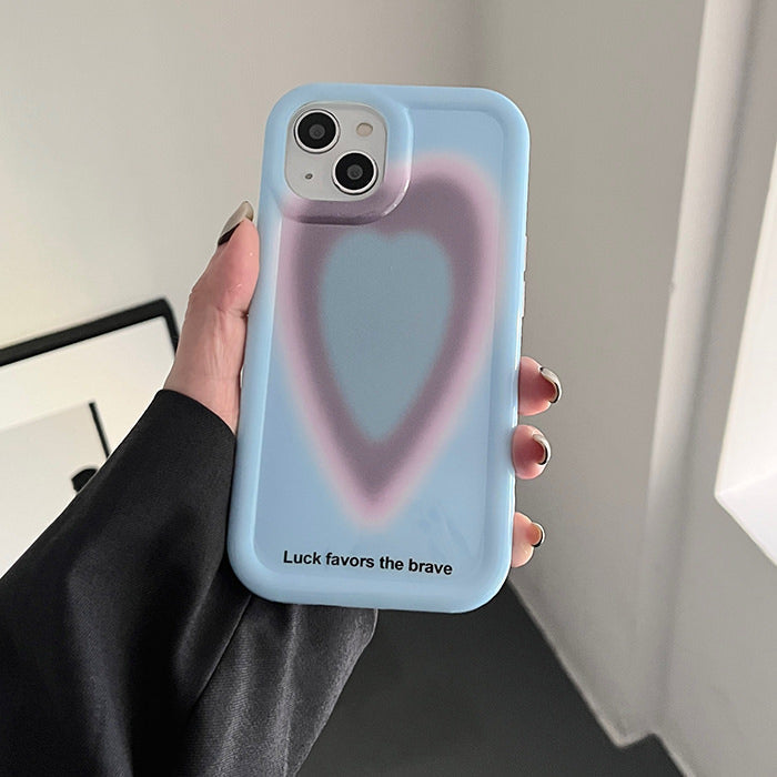 Funda para iPhone con corazón degradado azul