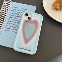 Funda para iPhone con corazón degradado azul