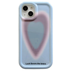 Funda para iPhone con corazón degradado azul