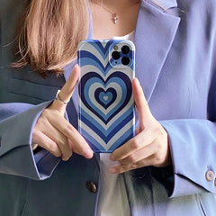 Funda para iPhone con corazón azul