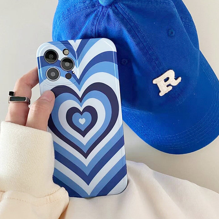 Funda para iPhone con corazón azul