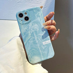 Funda para iPhone con rosa azul