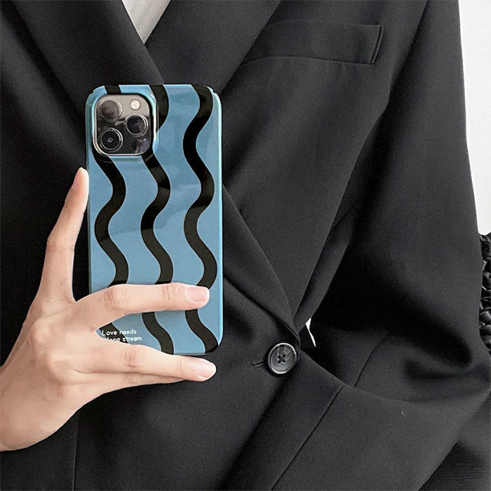 Funda para iPhone con rayas azules