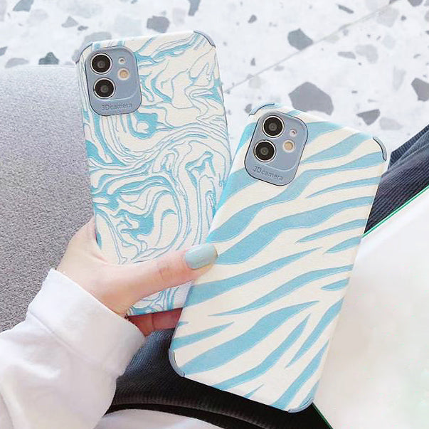 Funda para iPhone con estampado de cebra azul