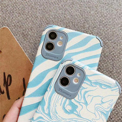 Funda para iPhone con estampado de cebra azul