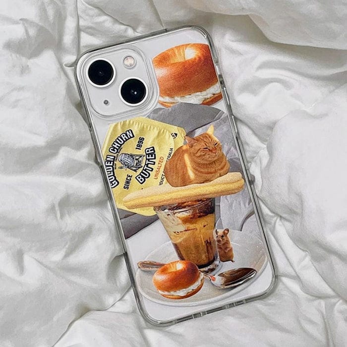 Funda para iPhone "Desayuno con gato"