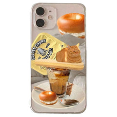 Funda para iPhone "Desayuno con gato"