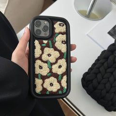 Funda para iPhone con diseño de flores marrones