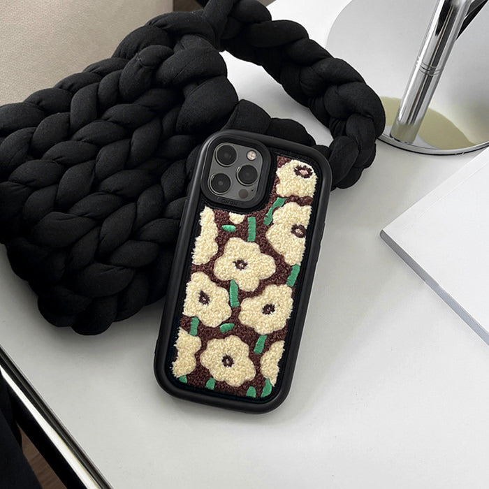 Funda para iPhone con diseño de flores marrones