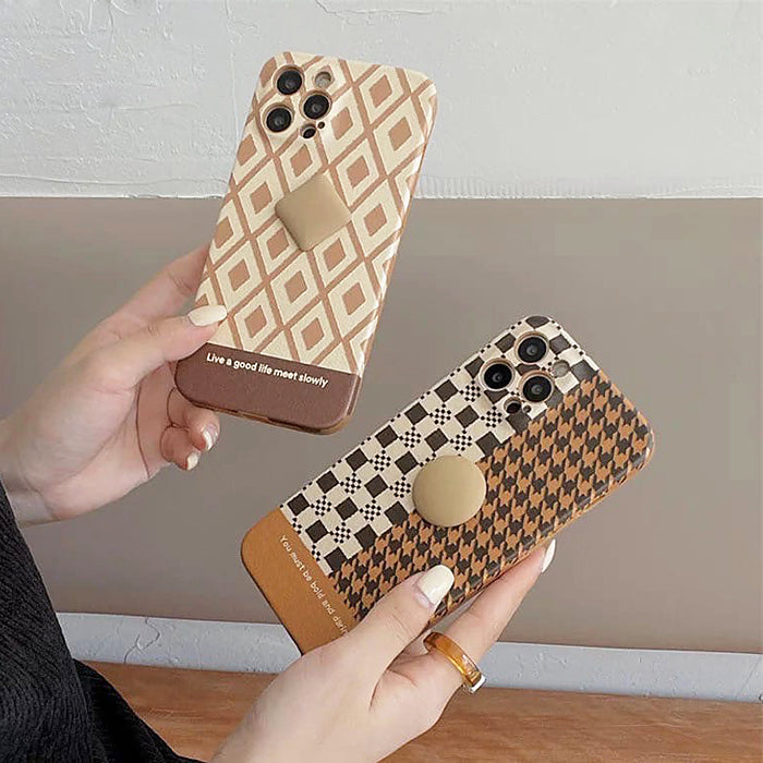 Brown Houndstooth iPhone Case