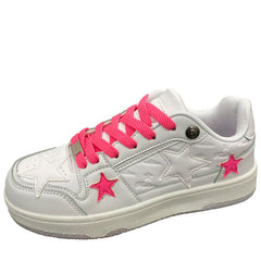 Zapatillas deportivas con estrellas en color rosa chicle y blanco