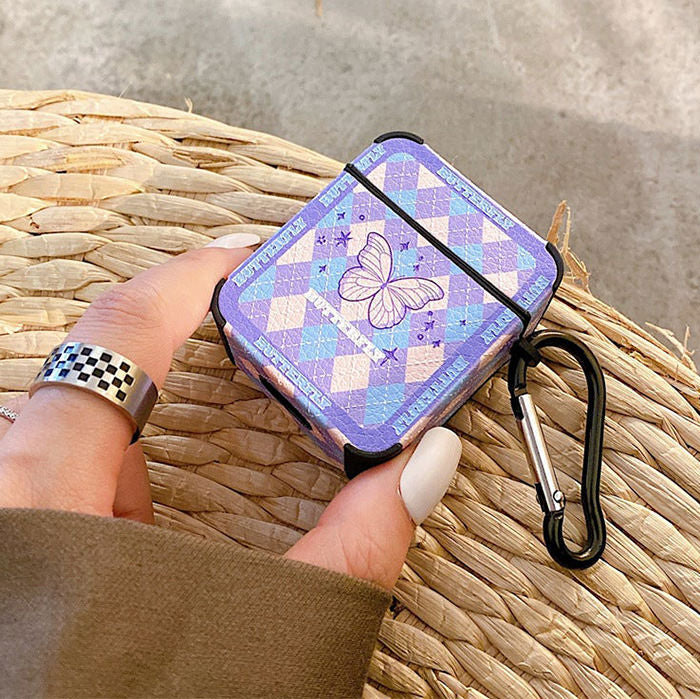 Butterfly Argyle Airpods Case