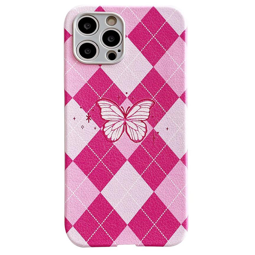 Funda para iPhone con diseño de mariposas y rombos