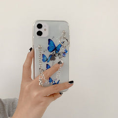 Funda para iPhone con cadena de mariposas 