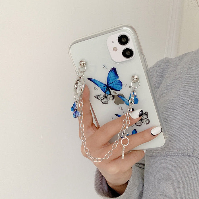 Funda para iPhone con cadena de mariposas 