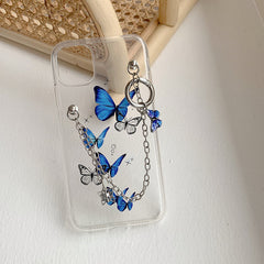 Funda para iPhone con cadena de mariposas 