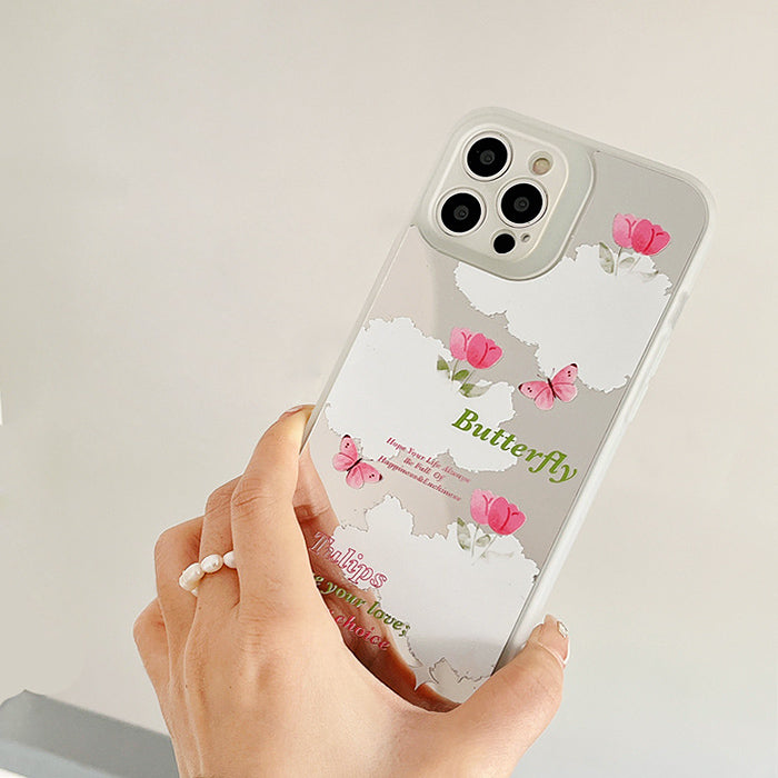 Funda para iPhone con espejo de mariposa